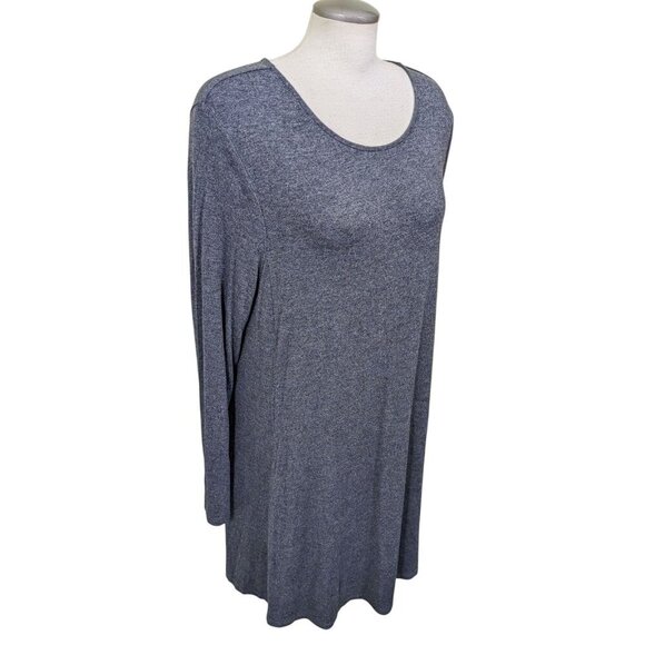 Old Navy Swing Dress Jersey Knit Heather Gray Long Sleeve Fall Plus XXL Cozy - Picture 2 of 5